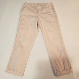 Style & Co  Women's  Size 4  Capri  Cropped  Pants Pink  Mid-rise Cuffed NWOT